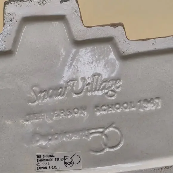 Department 56 Original Snow Village Jefferson School + Light Cord 5082-2 Retired - Picture 10 of 16